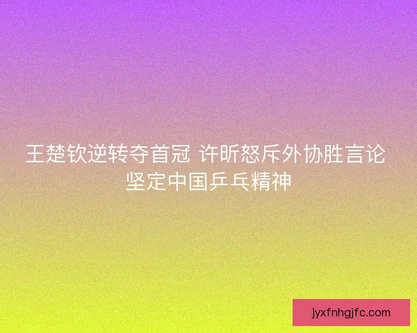 王楚钦逆转夺首冠 许昕怒斥外协胜言论 坚定中国乒乓精神 王楚钦逆转夺首冠 许昕怒斥外协胜言论 坚定中国乒乓精神